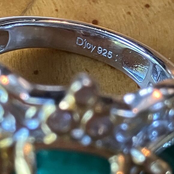 Natural Malachite Sterling Silver Ring Size 6 - Picture 6 of 9